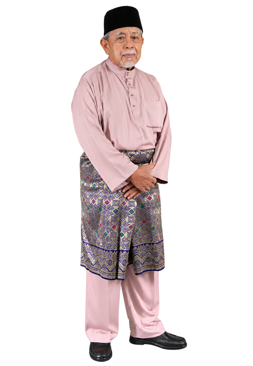 Elderly Man in Traditional Malay Attire